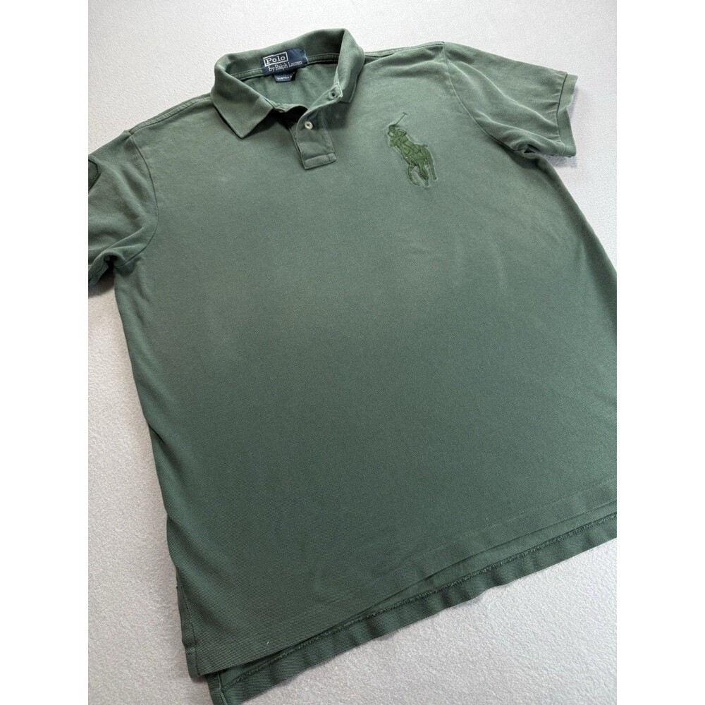 Polo Ralph Lauren Big Pony Custom Fit Polo Olive Green Mens Size M Sleeve #3